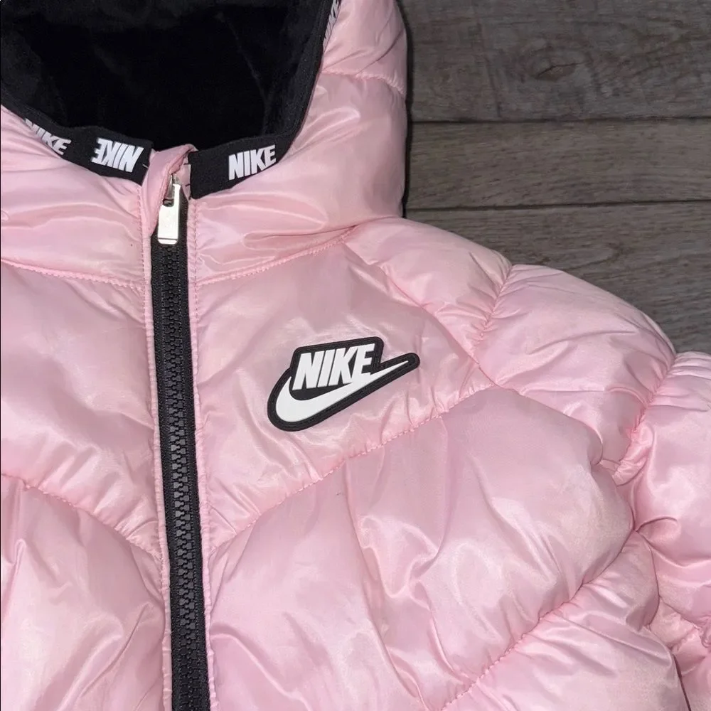 Nike Light Pink Puffer Hooded Jacket